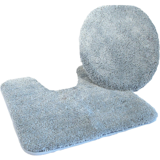 Badematte KINZLER "Chaozhou, Badvorleger, Badezimmer Teppich" Gr. 9, blau (hellblau), H:20mm, Polyester, Badematten, Badematte, Badteppich, Uni Farben, weich, als rechteckig, rund & Set erhältlich