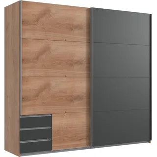 Emden 225 x 210 x 65 cm Plankeneiche Nachbildung/graphit mit Schubladen