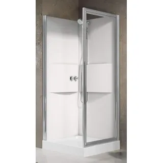 Novellini Media 2.0 Gf Standard 80x80 CM Kabine Thermostat Durchsichtig Silber