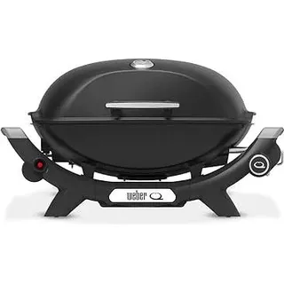 Weber Q2100N Gasgrill, 53 x 38cm Grillfäche, portabler BBQ Grill, 1 Brenner, hoher Deckel, 2-geteilter porzellanemaillierter Guss-Grillrost - Schwarz (1501088)