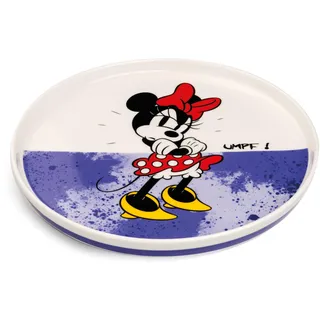 Egan Mickey Mouse Beilagenteller, rund, 20 cm, Gelb, Knochenporzellan, mikrowellen- und spülmaschinenfest, Disney-Geschirr-Kollektion (Violett)