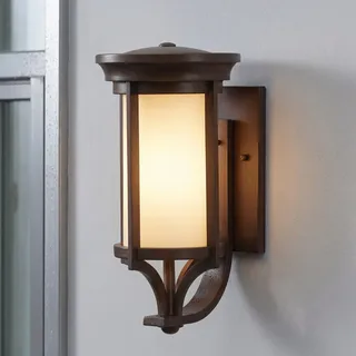 Hoflampe Laterne Meryl Außenwandleuchte Bronze IP44 E27 1-flammig Vintage/Retro