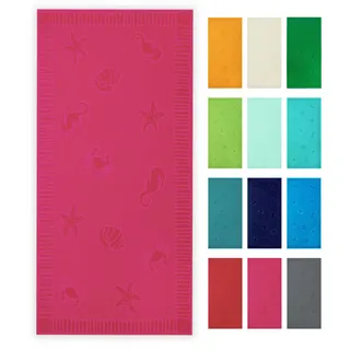 ZOLLNER Strandtuch 100 x 200 cm pink