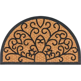 Astra Fußmatte Coco Deluxe Light 45 cm x 75 cm Relief halbrund