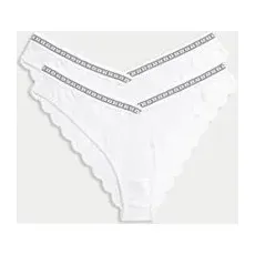 Womens B by Boutique 2er-Pack Miami-Slip mit Spitze „Cleo“ - White, White, L