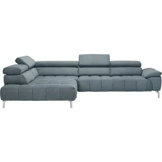 Beldomo Style Ecksofa , Grau , Textil , Uni , Ottomane links, nicht einzeln stellbar, L-Form , 323x222 cm , Goldenes M , Typenauswahl, Stoffauswahl, seitenverkehrt erhältlich , Wohnzimmer, Sofas & Couches, Wohnlandschaften, Ecksofas