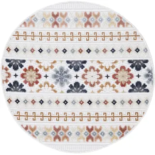 carpetfine Deja 103 Webteppich Ø 90 cm Beige