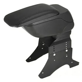 Universal Auto Armlehne Mittelarmlehne Armlehnenkonsole Mittelkonsole Aufbewahrungsbox Staufach Schiebedeckel Kunstleder Schwarz Nicht fahrzeugspezifisch Montage mit 4 Schrauben