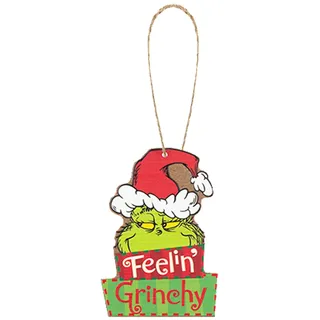 Grinch Weihnachtsbaum Deko 8cm Holz Anhänger - Feelin' Grinchy