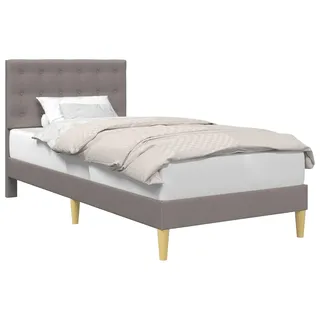 vidaXL Bettrahmen mit Kopfteil Taupe 90 x 200 cm Stoff - Taupe