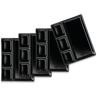 Mäser Grilltellerset 25,5x19,5 cm Schwarz 4er Set