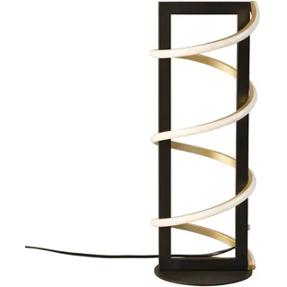 Fischer & Honsel Tischleuchte, Gwen | sandschwarz/goldfarben| H: 44,5 cm, D: 17 cm| mit Taster stufenlos dimmbar| Farbtemperatur in 3 Stufen einstellbar| 1x LED 16,0W 2700/4500 / 6500 K| 1800 lm