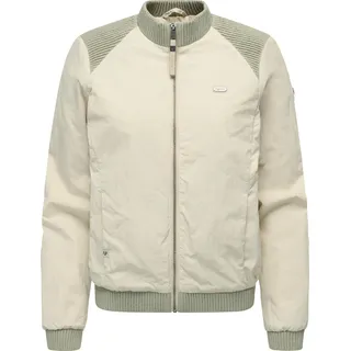 Bomberjacke RAGWEAR "Bomberjacke Chenna Summer YOUMODO", Damen, Gr. XS, beige (ecru), Obermaterial: 100% Nylon NY.  Obermaterial: Futter: 100% Polyester PES. 100% Polyester PES., lässig geschnitten, hoch geschlossener Ausschnitt, Rippbündchen, Jacken Bomberjacke, Wasserabweisende leichte Übergangsjacke
