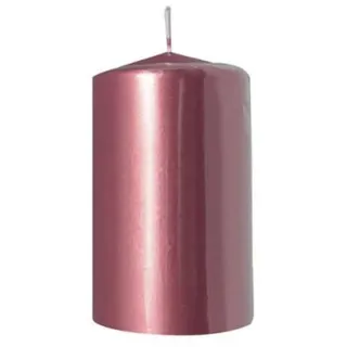 Nataluna Rosa Metal Stumpenkerze 7,5 x 15 cm, wie abgebildet