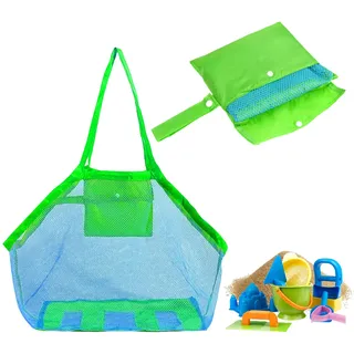 Sandspielzeug Tasche Netztasche Strandspielzeug Baby Wasserspielzeug Netztasche Strandspielzeug Kinder Urlaub Mesh Strandtasche Aufbewahrungstasche,Sandschaufel Buddelzeug Sandkasten (grüner)