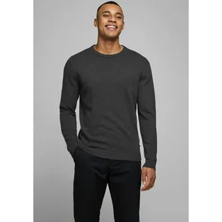 Jack & Jones Rundhalspullover »JJEBASIC mit Rundhals, ideal für Job und Freizeit« unifarben, modisch, slim fit, Baumwolle, Rundhals, grau