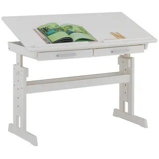 Idimex Kinderschreibtisch Olivia 109 x 130 x 55 cm Kiefer lackiert weiß