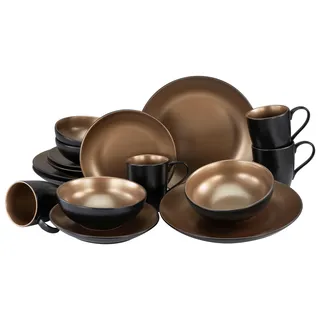CreaTable Glamour Kombiservice 16-tlg. gold/schwarz