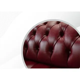 Chesterfield 3 Sitzer Bordaux Modern Design Couchen Leder Sofa Neu xxl big Möbel - Rot