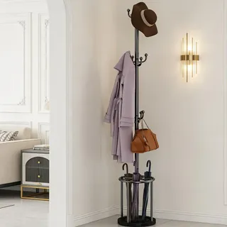 WeGXY Garderobenständer – Stabiler Kleiderständer Schirmständer, Schlankes Design für Flur, Schlafzimmer & Büro, Kleiderständer Coat Rack, Taschenständer, Herrendiener Modern, Platzsparend & Bohrfrei