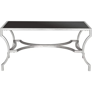 SAFAVIEH Modern Accent Table with Iron Legs, in Silver and Black, 93 X 50 X 43.18