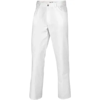 BP 1643-686-21-Sl Unisex-Hose, Jeans-Stil mit verstellbarem Gummizug hinten, 230,00 g/m2 Stoffmischung mit Stretch, weiß, Sl