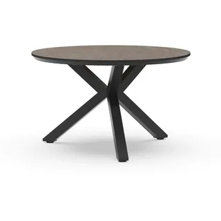 Tierra Outdoor Gartentisch , Dunkelgrau , Metall, Kunststoff , rund , Sternfuß , 120x74.5x120 cm , regenabweisend, wetterbeständig , Gartenmöbel, Gartentische, Gartentische