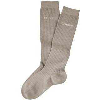 Copenhagen Studios Kniestrümpfe Damen 2x beige meliert Gr.39-42