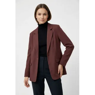 Longblazer VERO MODA "VMZELDA LS LOOSE BLAZER NOOS", Damen, Gr. 36, braun (andorra), Web, Obermaterial: 78% Polyester, 18% Viskose, 4% Elasthan, unifarben, loose fit Po-bedeckend, tiefer V-Ausschnitt, Blazer Longblazer, lässige Form, 1-Knopf Verschluss