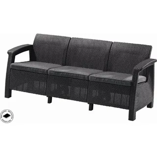 Gartenmöbel Keter Corfu Liegesitz max Dreisitzer-Sofa graphit - Grau