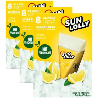 Sun Lolly Wassereis Zitrone (8 x 60ml) (Packung mit 3)