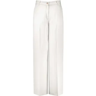 Gerry Weber Damen Fließende Hose mit Bügelfalte unifarben reguläre Länge Off-White 40