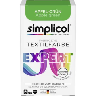simplicol Textilfarbe expert Apfel-Grün | Perfekt zum Batiken und für kreative DIY-Projekte | Einfache Anwendung | Farbpulver | 150 g