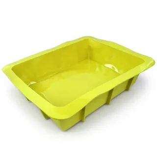 GMMH Auflaufform XXL Silikonbackform Lasagneform Kastenform Backform Kuchenform Brotbackform Königskuchenform (Gelb)