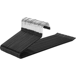 Songmics Hosenbügel, 20er Set, Kleiderbügel Hosen, offenes Ende, multifunktional, rutschfest, platzsparend, Länge 38 cm, schwarz CRI004-20