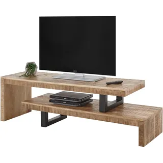 Stolkom Beed TV-Schrank Lowboard 140 cm Braun Massivholz