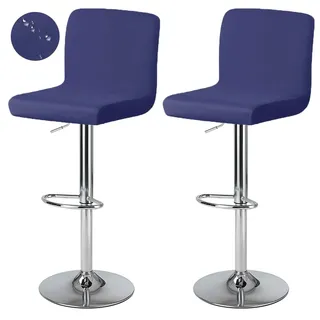 Levoberg Bezug für Barhocker, mit Rückenlehne, wasserdicht, Bezug für Esszimmerstühle, drehbar, dehnbar, 2-teilig, Marineblau