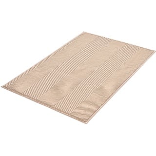 KLEINE WOLKE Badteppich Zigzag, 60x90 cm Sandbeige