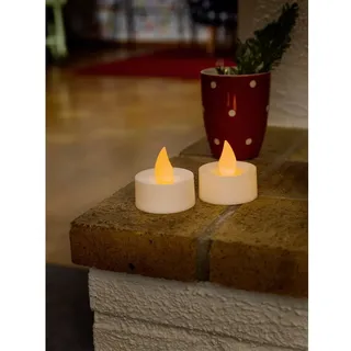 Konstsmide LED Teelicht 2er Set, groß, 2 warm weiße Dioden, batteriebetrieben, Innen, 2 x CR2032 3V (inkl.) - 1980-100