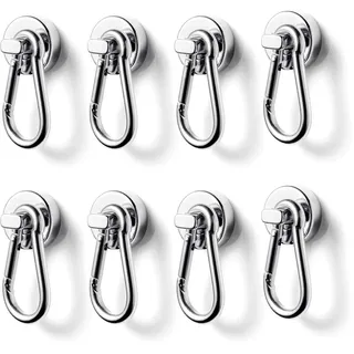 BTLIN Magnethaken Stark, Neodym Magnet mit Karabiner Magnetische Haken 20mm