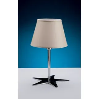 Tisch Leuchte Weiß Chrom aus Messing Seestern maritime Nachttisch Lampe