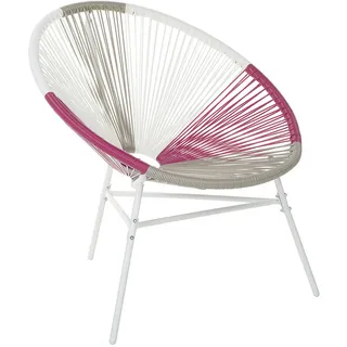 Beliani Rattanstuhl 76 x 76 x 85 cm mehrfarbig