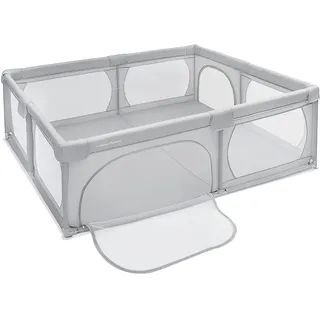 Moby-System Laufstall Baby Faltbar & Laufgitter, Aktivitätszentrum mit Rutschfester Basis - Wasserdichtes 210D PVC, Transporttasche, 200x140cm - Spielbereich für Kinder