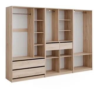 Vicco Kleiderschrank Elmo, Sonoma 100 x 200 cm Set mit 3 Teile