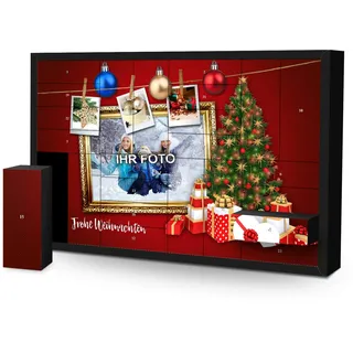 printplanet - Schachtel-Adventskalender zum Befüllen mit eigenem Foto Bedruckt - Rahmen 1-2026