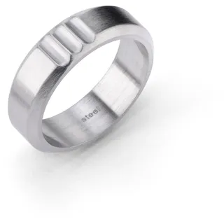 Fingerring FYNCH-HATTON "Schmuck Geschenk Edelstahl Ring Curb Kerben" Gr. 62, silber (silberfarben), Fingerringe, Herren, 62, Edelstahl, 7mm, Fingerring