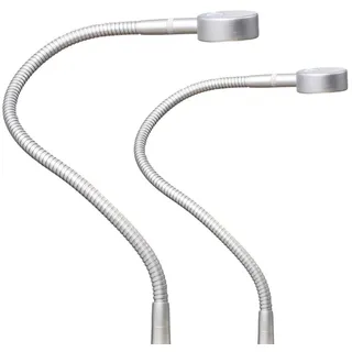 kalb Material für Möbel LED Bettleuchte Leseleuchte Bettlampe Flexleuchte chrom silbergrau Touch Schalt, Farbe:silbergrau/alu eloxiert, Größe:2er Set