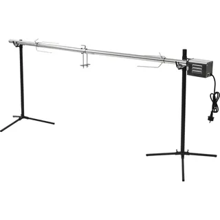 vidaXL Automatischer Grillspieß mit Motor Edelstahl 207×45×81 cm - Silber