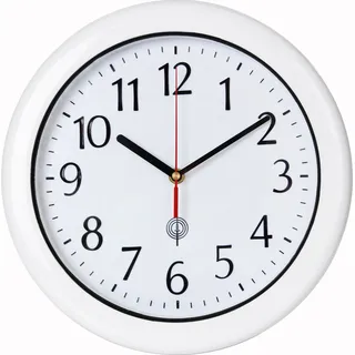 MONZANA® Wanduhr Funk Wasserdicht Groß 30cm Modern mit Batterien Küchenuhr Analog Zeitumstellung automatisch Haushalt Funkuhr Weiß - Weiß