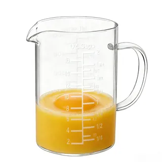 BCnmviku Messbecher 500ml,Borosilikatglas Measuring Cup mit Griff für Küche
